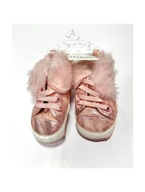 Girls Pink Shoes Sparkle Glitter Running Shoes, Rising Star Size 2 6-9M, New